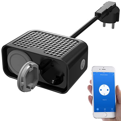 Luminea Home Control WLAN Steckdosenleiste: Outdoor-WLAN-2-fach-Steckdose komp. zu Amazon Alexa & Google Assistant (Steckdose außen, Steckdosenleiste Outdoor, Weihnachtsbaumbeleuchtung) von Luminea