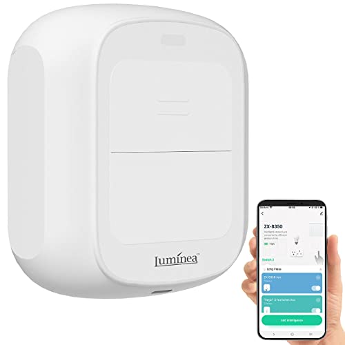 Luminea Home Control WLAN Schalter Aufputz: Smarte mobile WLAN-Fernbedienung mit 2 Tasten, Licht & Szenen steuern (Lichtschalter Aufputz, Taster, Glühbirne) von Luminea
