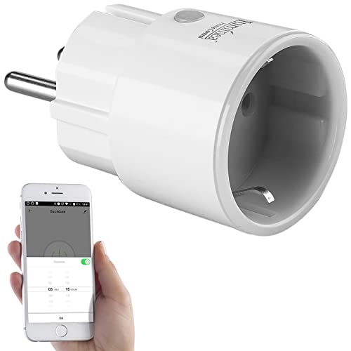 Luminea Home Control Stromzähler Steckdose: Mini-WLAN-Steckdose mit App und Bluetooth, für Alexa & GA, 16 A (Stromzähler Steckdose App, Steckdose Stromzähler WLAN, Bedienungsanleitung) von Luminea