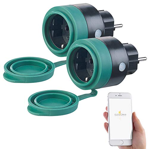 Luminea Home Control WLAN Stecker: 2er-Set Outdoor-WLAN-Steckdosen f. Alexa, Siri & Google Assistant, 16A (Steckdose wasserdicht, Zeitschaltuhr, Weihnachtsbeleuchtung) von Luminea