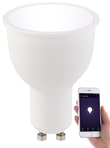 Luminea Home Control LED GU10 dimmbar: WLAN-LED-Lampe, Amazon Alexa & Google Assistant kompatibel, GU10, weiß (LED Spots Alexa kompatibel, LED-Leuchtmittel dimmbar, Wohnzimmerleuchten) von Luminea