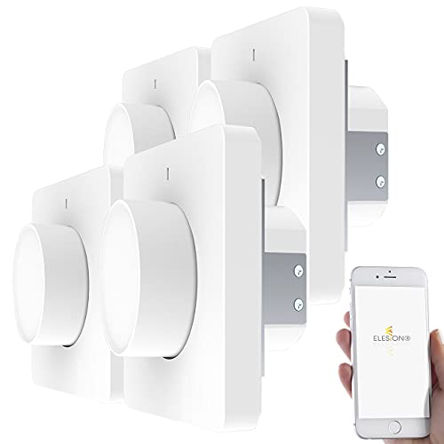 Luminea Home Control LED Dimmer Schalter: 4er-Set WLAN-Unterputz-Lichtschalter & Dimmer, Dreh- & Drück-Funktion (Alexa Dimmer-Schalter, Universal Dimmer LED, Deckenleuchte) von Luminea