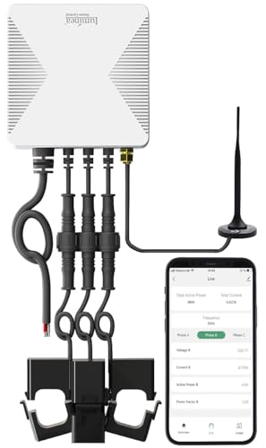 Luminea Home Control Strommesser: Smarter 3-Phasen-WLAN-Stromzähler & Echtzeit-Energiemonitor, 120A, App (Digitaler Stromzähler, Stromzähler WiFi) von Luminea