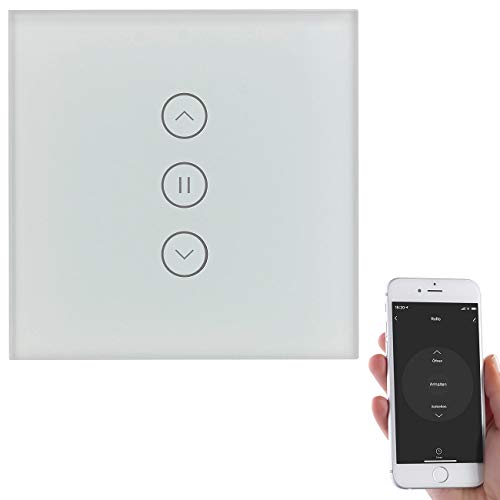 Luminea Home Control Rollladenschalter: Rollladen-Touch-Steuerung mit WLAN, App und Sprachsteuerung (Elesion Rolladensteuerung, Rolladenschalter WLAN, Zeitschaltuhr mit Fernbedienung) von Luminea