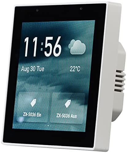 Luminea Home Control Smart Home Zentrale: Einbau-Smarthome-Zentrale, 4"/10,2cm Touchscreen, WLAN, ZigBee-Gateway (ZigBee Display, Smarthome Display, Sensor Deckenleuchte) von Luminea