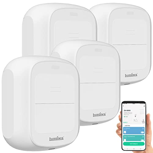 Luminea Home Control Funk Lichtschalter: 4er-Set Smarte WLAN-Fernbedienung mit 2 Tasten, Licht & Szenen steuern (Funk-Lichtschalter Aufputz, App-Fernbedienung, Steckdose Schalter) von Luminea