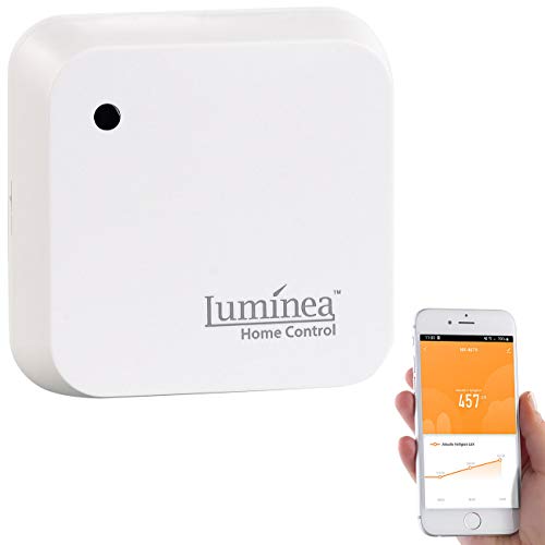 Luminea Home Control Sonnensensor Smart Home: Wetterfester WLAN-Licht- & Dämmerungs-Sensor mit App, IP55 (Dämmerungsschalter Smart Home, Sonnensensor WLAN, Schreibtisch Steckdose) von Luminea