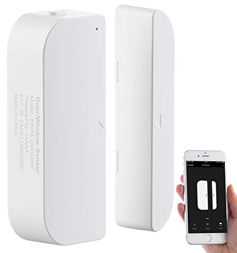 Luminea Home Control WLAN Türkontakt: WLAN-Tür & Fensteralarm, Sicherung, komp. zu Alexa & Google Assistant (Alexa Türkontakt, Türsensor, Türkontaktschalter) von Luminea