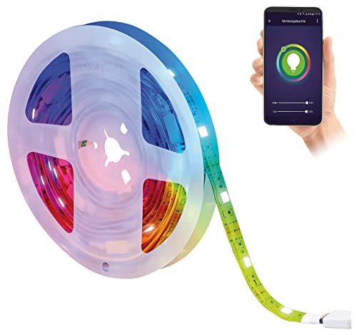 Luminea Home Control TV LED: WLAN-RGB-LED-Streifen mit App- und Sprachsteuerung, USB, 3 m (Leuchtband, Leuchtstreifen, Glaskantenbeleuchtung) Luminea Home Control TV LED: WLAN-RGB-LED-Streifen mit App- und Sprachsteuerung, USB, 3 m (Leuchtband, Leuchtstreifen, Glaskantenbeleuchtung) von Luminea