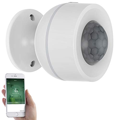 Luminea Home Control Temperatursensor WLAN: 3in1-WLAN-PIR-Bewegungsmelder, Temperatur- & Luftfeuchtigkeits-Sensor (Elesion Temperatursensor, Bewegungsmelder App, Luftbefeuchter für Heizung) von Luminea