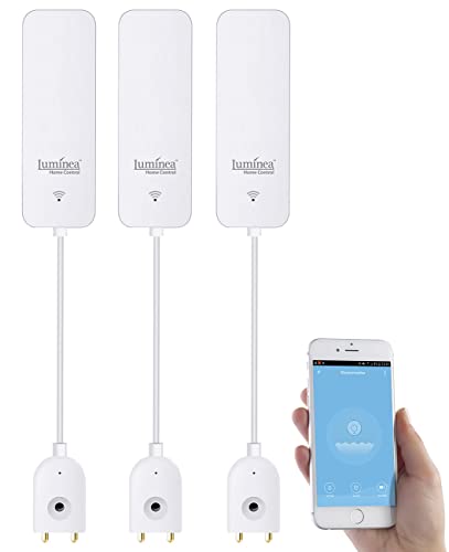 Luminea Home Control Wasserstandsmelder: 3er-Set ZigBee-Wassermelder, EXT. Sensor, 2 J. Batterielaufzeit, App (Wasserstandssensor, Wasserwarner ZigBee, Waschmaschine) von Luminea
