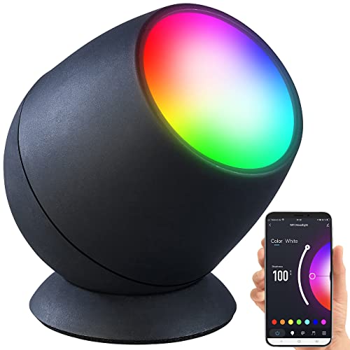Luminea Home Control Licht: Smarte WLAN-Stimmungsleuchte, RGB-CCT-LEDs, 210lm, 2,2W, USB, schwarz (WLAN-Stimmungslicht, LED Light Bar, Kabellose Stehlampe) von Luminea