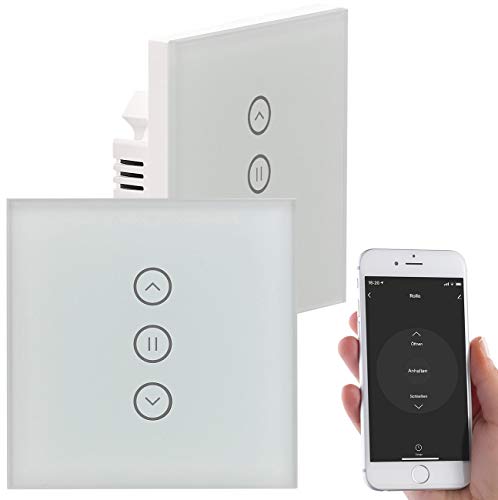 Luminea Home Control Rolloschalter: 2er-Set Rollladen-Touch-Steuerungen, mit App und Sprachsteuerung (WiFi Rolladenschalter, Rolladeschalter, Samsung Drucker) von Luminea