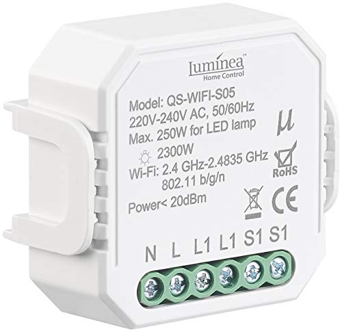 Luminea Home Control WLAN Schalter: WLAN-Unterputz-Lichtschalter, App, für Siri, Alexa & Google Assistant (WLAN Wechselschalter, WLAN Schalter Unterputz, Deckenventilator) von Luminea
