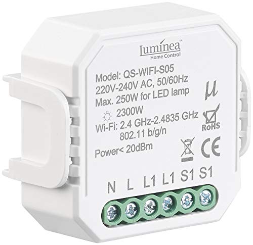 Luminea Home Control WLAN Schalter: WLAN-Unterputz-Lichtschalter, App, für Siri, Alexa & Google Assistant (WLAN Wechselschalter, Unterputz Schalter, Deckenventilator) von Luminea