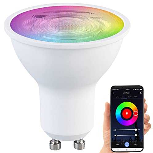 Luminea Home Control GU10 RGBW ZigBee: LED-Spot GU10, RGB-CCT, 4,8W (ersetzt 35W), 345 lm, ZigBee-kompatibel (LED-Strahler, Spotleuchte, Einbaustrahler) von Luminea