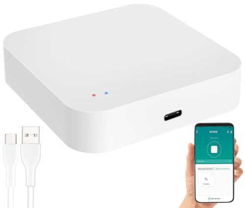 Luminea Home Control Zigbee Bridge: WLAN-Gateway für ZigBee- und Bluetooth-kompatible ELESION-Geräte (Smart Gateway, Zigbee Gateway App, Bewässerungscomputer) von Luminea