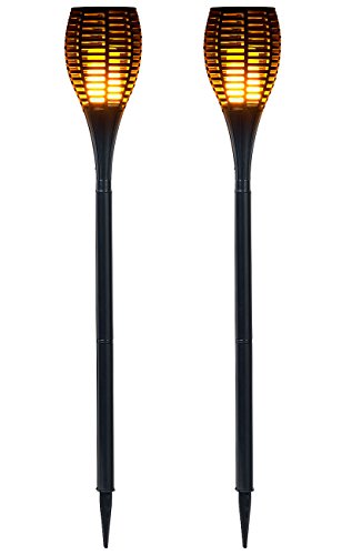 Luminea Gartenfackel: 2er-Set LED-Gartenfackeln,realistisches Flammenflackern,2.000-mAh-Akku (LED Gartenfackel, LED Fackeln außen, Fackel aussen) von Luminea
