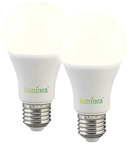 Luminea Sensor Deckenleuchte: 2er-Set LED-Lampen, Bewegungs-/Lichtsensor, E27, 12W, 1150lm, warmweiß (Glühbirnen mit Bewegungsmelder, LED mit Sensor, Gartenleuchte Standleuchte) von Luminea