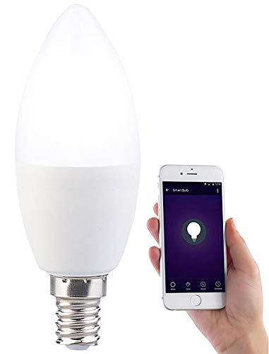 Luminea Home Control WLAN Birnen: WLAN-LED-Lampe, für Siri, Alexa & Google Assistant, E14, weiß (CCT), F (Dimmbare Energiesparlampen E14, Alexa Glühbirne E14, Deckenlampe) von Luminea