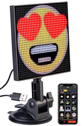 Luminea Anzeigetafel: Digitales, programmierbares LED-Display, 32 x 32 LEDs, App, USB (Schild, Display Laufschrift, Leinwand) von Luminea