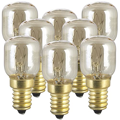 Luminea Backofenglühbirne: 8er-Set Backofenlampen, E14, T26, 25 W, 100 lm, bis 300 °C (Backofenlampe E14 (warmweiß), Herd-Glühbirne) von Luminea