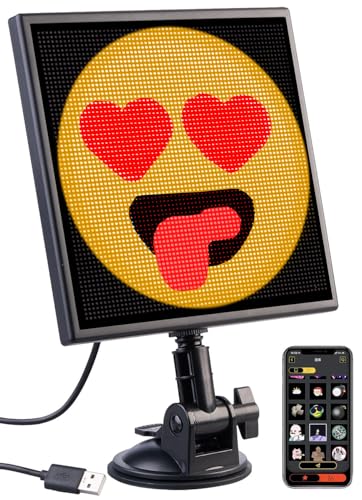 Luminea Bilderrahmen: Programmierbares LED-Display mit 64 x 64 LEDs, App, USB-Betrieb (Anzeigetafel, Display Laufschrift, Leinwand) von Luminea