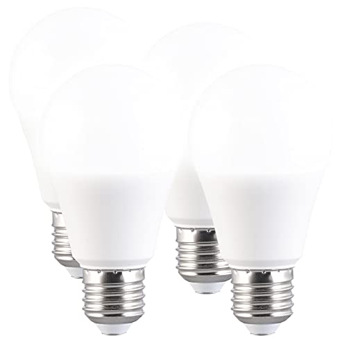 Luminea LED Leuchtmittel: 4er-Set LED-Lampen E27 9W (ers. 75W) 3-stufig dimmbar 830lm tageslicht (Lampe mit integriertem Dimmer, Lampen mit E27-Lampensockel, Funkschalter) von Luminea