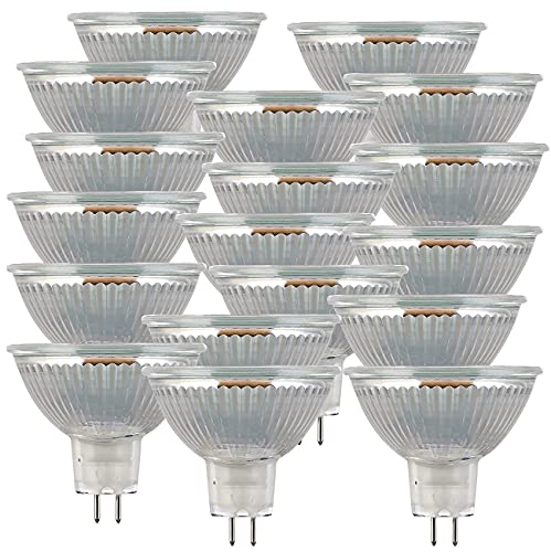 Luminea LED-Lampen Gu5.3: 18er-Set LED-Spots mit Glasgehäuse GU5.3, 3 W, 250 lm (LED-Leuchtmittel Gu5 3 230V, LED-Lampen Gu5.3 warmweiss, Deckenlampe) von Luminea