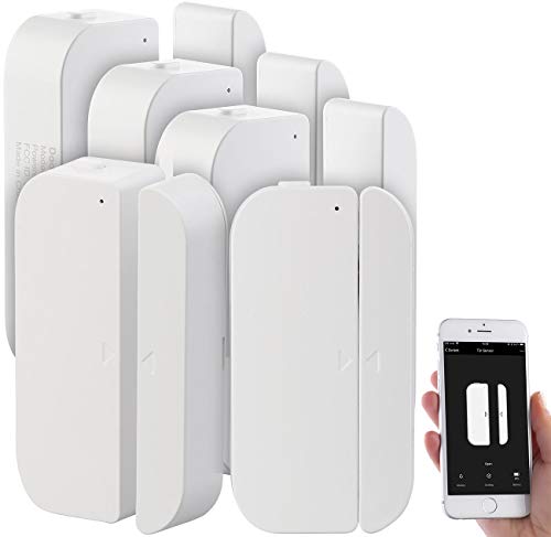 Luminea Fenstersensor WLAN: 5er-Set WiFi Tür & Fensteralarm, Alexa und Google Assistant komp. (Alexa Fensterkontakt, Fenstersensor, Smart Life Türsensor) von Luminea