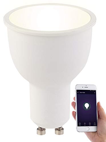 Luminea Home Control WLAN LED Spots: WLAN-LED-Lampe, Amazon Alexa & Google Assistant komp., GU10, warmweiß (LED Spots Alexa, WLAN-LED-Lampen GU10 weiß, Wohnzimmerleuchten) von Luminea