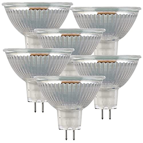 Luminea LED Spot Gu5 3: 6er-Set LED-Glas-Spots, GU5.3, 3 W (ersetzt 25 W), tageslichtweiß, G (Stiftsockellampe, Gu5.3 LED-Beleuchtung, Leuchtmittel 12V) von Luminea