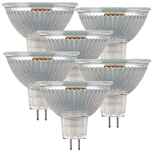 Luminea Stiftsockellampe: 6er-Set LED-Glas-Spots, GU5.3, 3 W (ersetzt 25 W), tageslichtweiß, G (LED-Leuchtmittel Gu5.3, LED-Leuchtmittel Gu5.3 weiß, Einbaustrahler) von Luminea