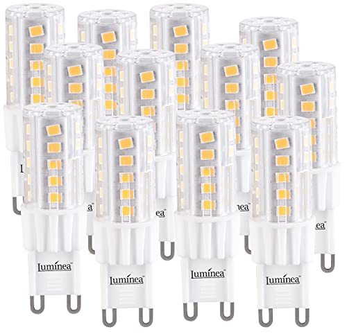 Luminea Halogenlampen: 12er-Set LED-Stiftsockellampe G9 4,5W (ersetzt 30W)480lm warmweiß 360° (LED Lampen G9, G9 Leuchtmittel, Einbaustrahler) von Luminea