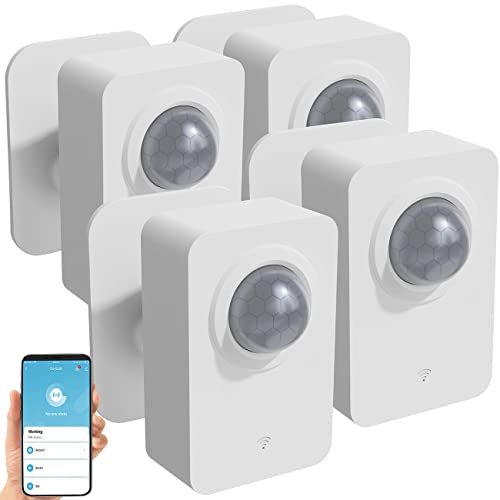 Luminea Home Control Bewegungsmelder Aufputz: 4er-Set ZigBee-PIR-Bewegungsmelder, 8 m Reichweite, App (Bewegungsmelder mit Handy-App, ZigBee-Motion-Sensor, Überwachungssysteme) von Luminea