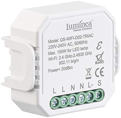 Luminea Home Control LED Dimmer App: WLAN-Unterputz-Lichtschalter und -Dimmer, mit App und Sprachsteuerung (Schalter Alexa, Schalter Unterputz, Wireless Controller) von Luminea