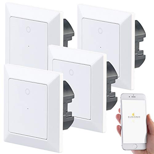 Luminea Home Control Lichtschalter: 4er-Set WLAN-Lichttaster, App, komp. zu Siri, Alexa, Google Assistant (Alexa Lichtschalter, Smarte Lichtschalter, Smart Schalter) von Luminea