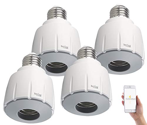 Luminea Home Control Smarte Lampenfassung: 4er-Set WLAN-E27-Lampenfassung, kompatibel mit Amazon Alexa & Google Assistant (Lampensockel Adapter E27, Adaptersockel) von Luminea