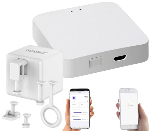 Luminea Home Control Schalteraufsatz: Schalt-Aufsatz für Kippschalter & Taster, Bluetooth mit WLAN Gateway (Tastschalter, Fingerbot TUYA, Rolladenschalter) von Luminea