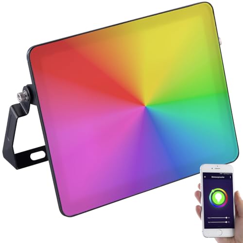 Luminea Home Control Wetterfeste LED-Fluter: WLAN-Fluter, RGB-CCT-LEDs, App, Sprachsteuerung, 3.750 lm, 50 W, IP65 (App-gesteuerter WLAN, Outdoor, Fernbedienungen) Luminea Home Control Wetterfeste LED-Fluter: WLAN-Fluter, RGB-CCT-LEDs, App, Sprachsteuerung, 3.750 lm, 50 W, IP65 (App-gesteuerter WLAN, Outdoor, Fernbedienungen) von Luminea