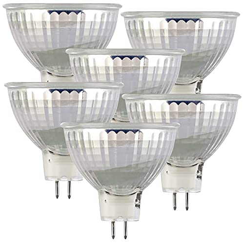 Luminea LED Gu5 3: 6er-Set LED-Glas-Spot, GU5.3, 6W (ersetzt 40W), 500lm, 3000K, warmweiß (GU 5.3 LED, LED-Leuchtmittel Warmlicht, Deckenlampe) von Luminea