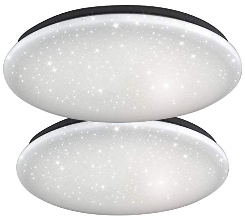Luminea LED Deckenlampen: 2er-Set LED-Decken-Kinderzimmerleuchten, Sternenhimmel-Effekt, 840 lm (LED Deckenleuchten, Deckenlampe rund, Badezimmer) von Luminea