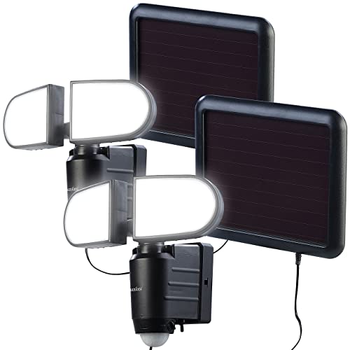 Luminea Solarstrahler LED: 2er-Set Duo-Solar-LED-Außenstrahler mit PIR-Bewegungssensor, 1 W, IP44 (Solarfluter mit Bewegungsmelder, LED-Strahler Solar Bewegungsmelder, Fluter Bewegungsmeldern) von Luminea