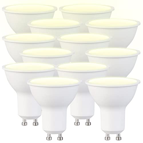 Luminea Glühbirne GU10: 12er-Set LED-Spots GU10, 7 W (ersetzt 50 W), 540 Lumen, warmweiß (LED-GU10-Spotlight, LED Energiesparlampe, Halogenlampen) von Luminea
