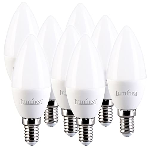 Luminea LED-Glühbirne E14-Kerze: 8er-Set LED-Kerzen E14, C37, 3W (ersetzt 30W), 240 lm, tageslichtweiß (E14 Tageslichtbirne, Energiespar-Lampen, Deckenleuchte) von Luminea