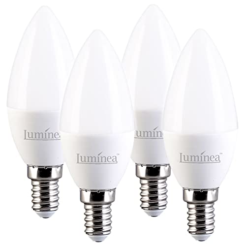 Luminea Leuchtmittel E14: 4er-Set LED-Kerzen E14, C37, 3W (ersetzt 30W), 240 lm, tageslichtweiß (LED-Glühbirne E14, E14 Tageslichtbirne, Deckenleuchte) von Luminea