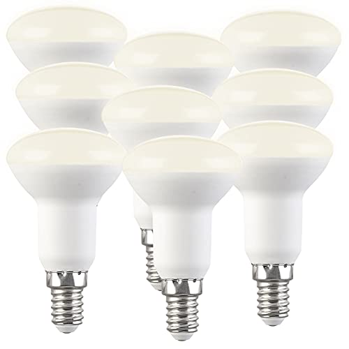 Luminea Reflektorlampe E14: 9er-Set LED-Reflektoren, R50, warmweiß, 450 lm, E14, 5W (ersetzt 40W) (Reflektor Glühbirne E14 LED, LED-Lampen E14 Reflektor, Wohnzimmerleuchten) von Luminea