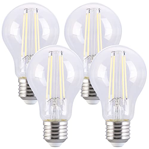 Luminea Leuchtmittel Led: 4er-Set LED-Filament-Lampe E27 7,2W (ersetzt 60W) 806lm tageslichtweiß (LEDbirnen, LED-Filament-Leuchtmittel, Deckenlampe) von Luminea