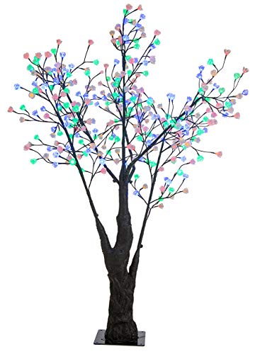 Luminea Leuchtbaum: LED-Deko-Kirschbaum, 336 farbig beleuchtete Blüten, 180 cm, IP44 (Lichter-Baum, LED-Baum Lichterbaum außen, Weihnachtsbaumbeleuchtung) von Luminea