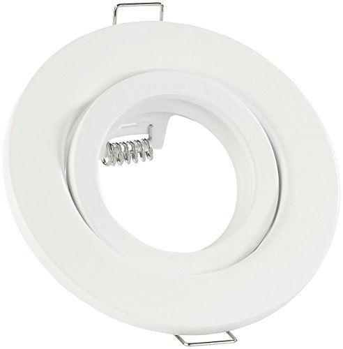 Luminea Fassungen Einbaustrahler: Einbaurahmen für MR16, weiß, schwenkbar (Einbaurahmen für Strahler, Spot-Einbaufassung, Einbauleuchten) von Luminea